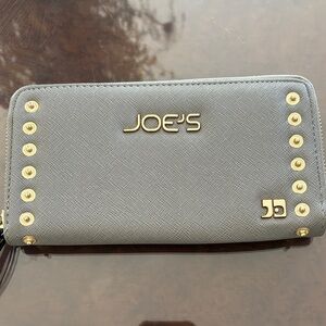 Joe's Jeans Charcoal Wallet with Gold Details